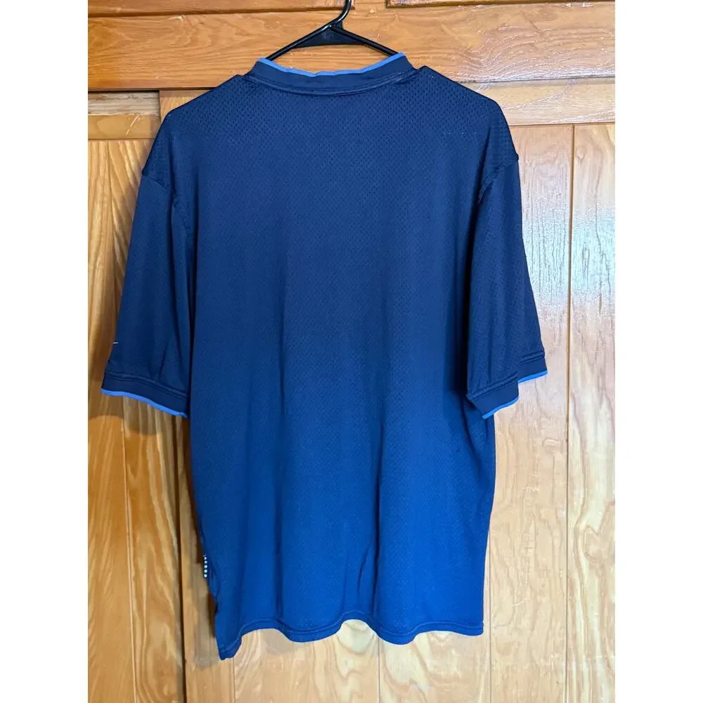 Men's Vintage Y2K Nike Navy Mesh Ringer Shirt - Size M
